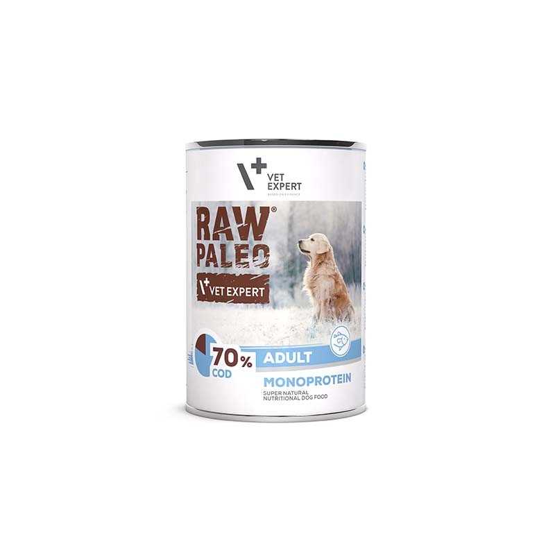 RAW PALEO ADULT DOG COD 400g - mokra karma dla psów dorosłych monoproteina z dorszem