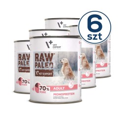 RAW PALEO ADULT DOG PORK 6x800g - mokra karma dla psów dorosłych monoproteina z wieprzowiną