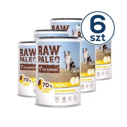 Raw Paleo Turkey&Pork Adult - mokra karma dla psów dorosłych z indykiem i wieprzowiną pakiet 6x400g. EDYCJA LIMITOWANA.