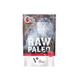 RAW PALEO karma mokra dla kotów dorosłych - wołowina (pakiet 12x 100g)