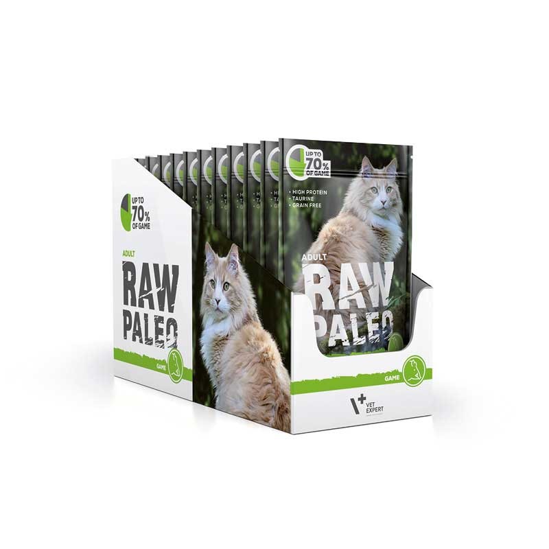 RAW PALEO ADULT CAT GAME 12x100g - mokra karma dla kotów dorosłych - dziczyzna