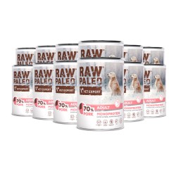 RAW PALEO ADULT DOG PORK 12x400g - mokra karma dla psów dorosłych monoproteina z wieprzowiną