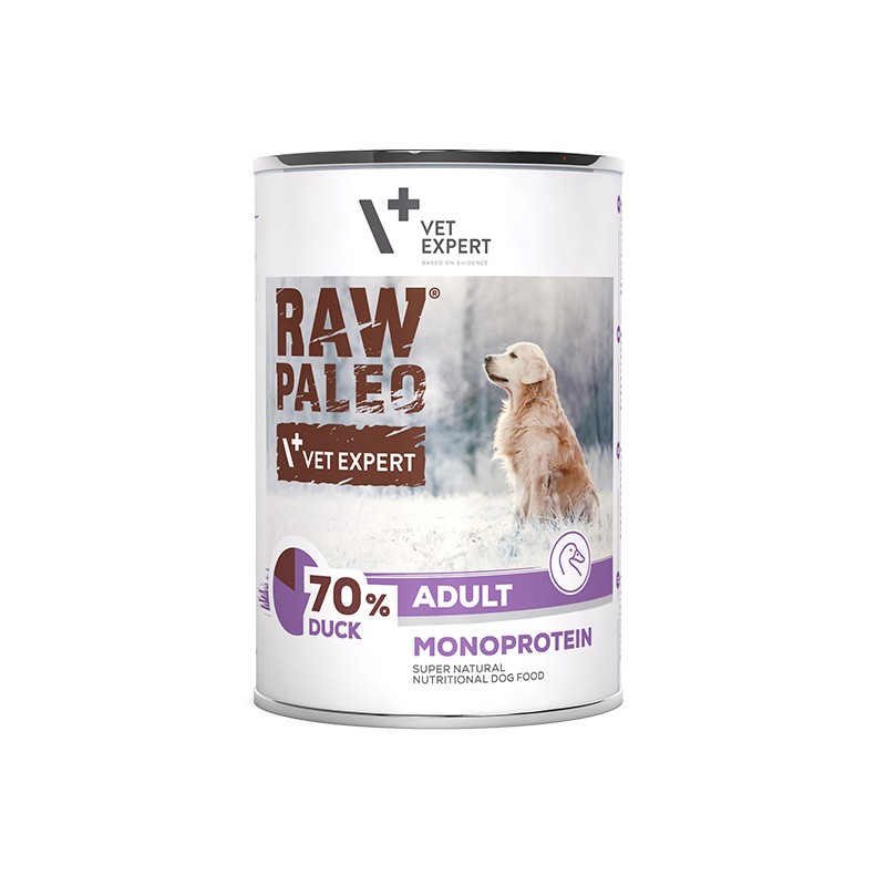 RAW PALEO ADULT DOG DUCK - mokra karma dla psów dorosłych 400g - kaczka