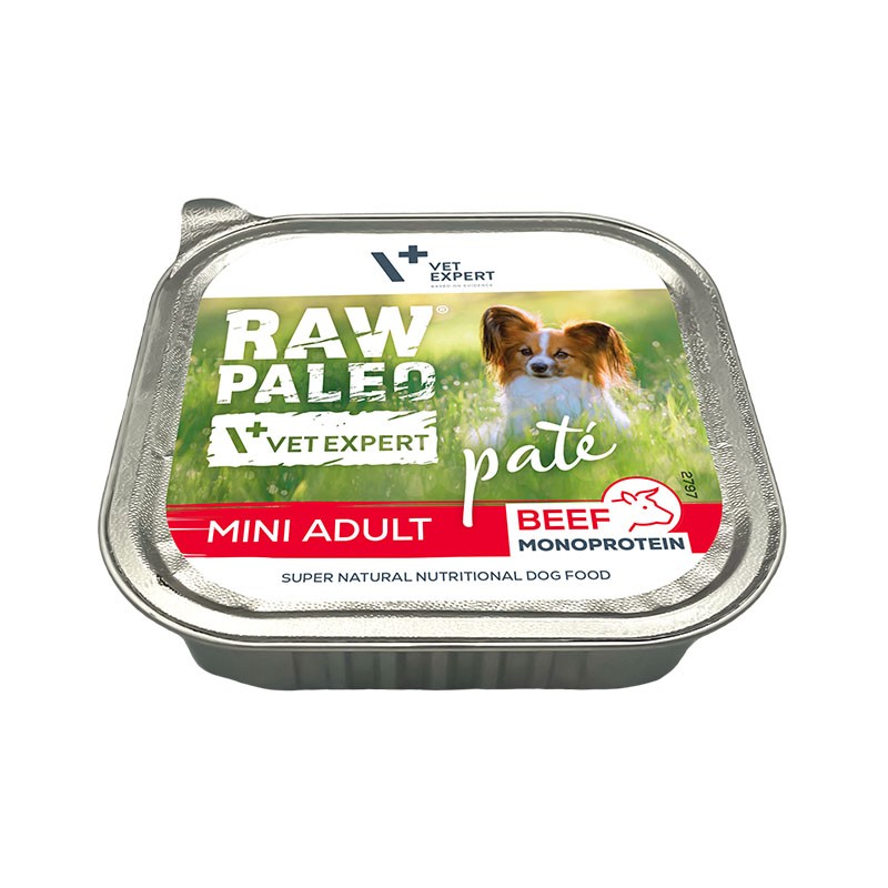 RAW PALEO PATE MINI ADULT BEEF - mokra karma dla psów dorosłych - wołowina 150g