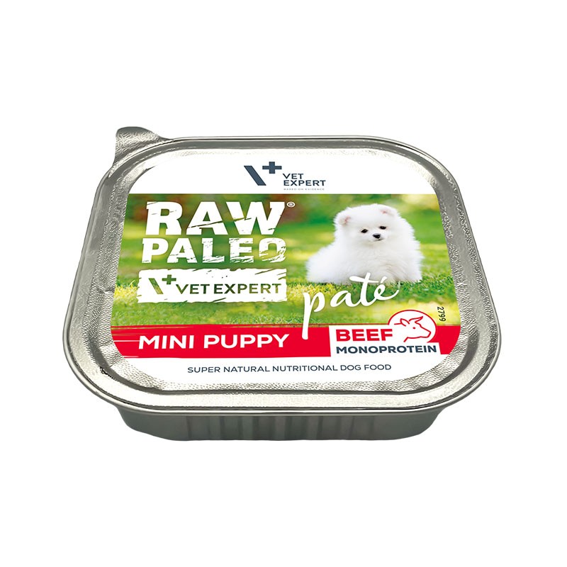 RAW PALEO PATE MINI PUPPY BEEF - mokra karma dla szczeniąt - wołowina 150 g