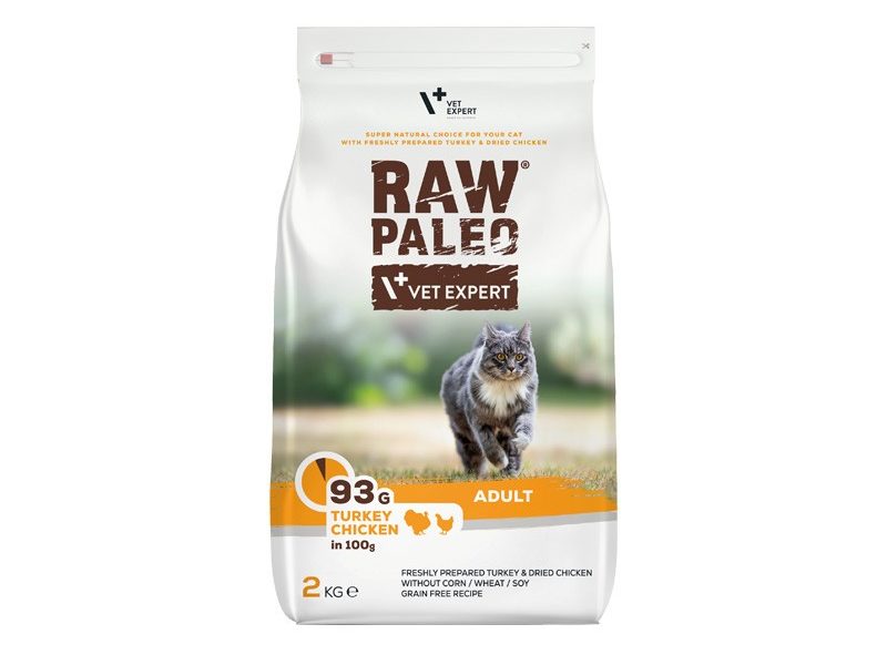 RAW PALEO ADULT CAT – sucha karma z indykiem i kurczakiem dla kotów dorosłych