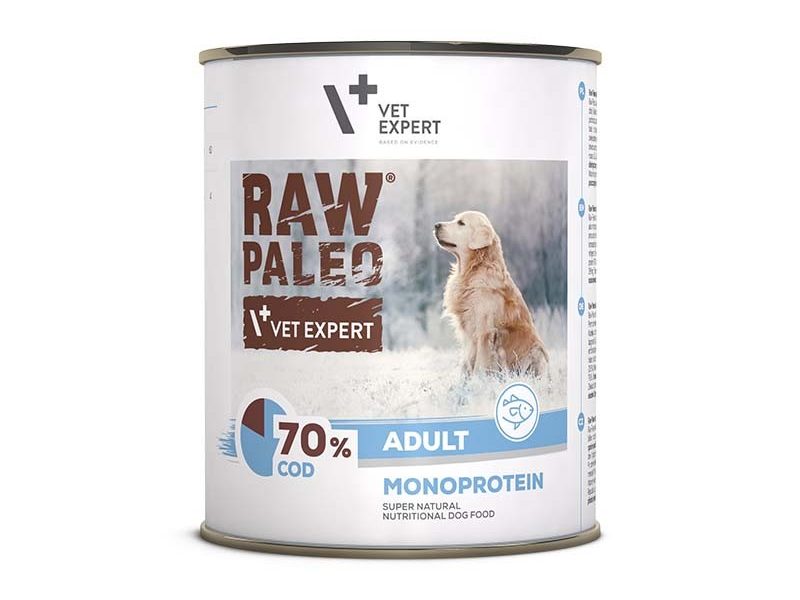 RAW PALEO ADULT DOG COD 800g - mokra karma dla psów dorosłych monoproteina z dorszem